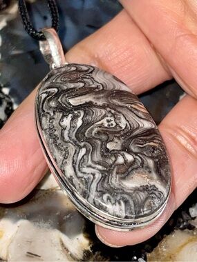 Phantom Yellow Zebra Calcite Pendant 2 1/2”